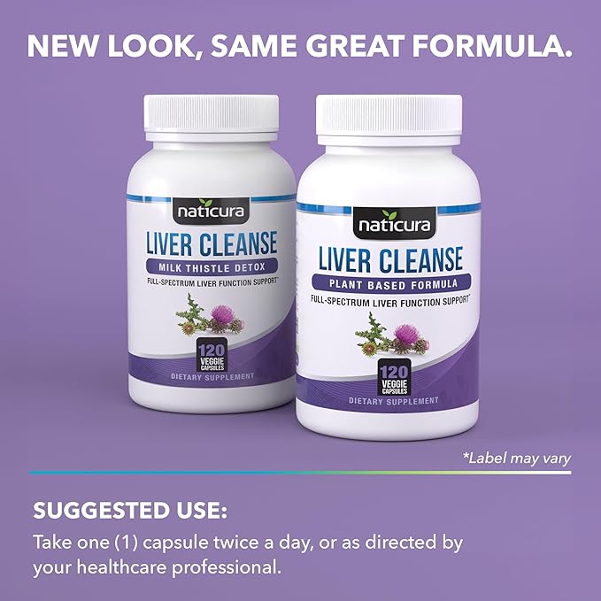 Liver Cleanse Plant-Based Formula - Vegan Full Spectrum Supplement with Milk Thistle Vitamin C and Zinc for Liver Function and Immune Support - 120 Capsules - No Fillers or GMO - Made in USA