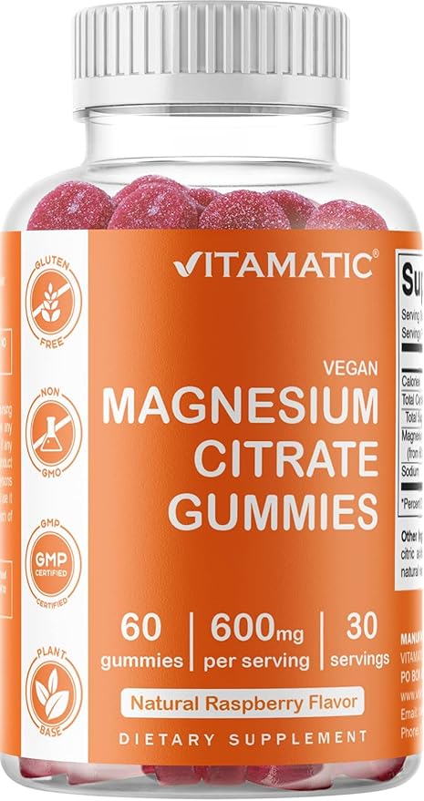 Vitamatic Magnesium &amp Vitamin D3 Gummies Combo - 60 Vegan Count Each
