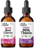 Wild &amp Organic Red Clover Tincture 2 fl oz &amp Milk Thistle Tincture 2 fl oz