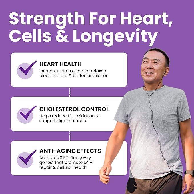 Luma Nutrition High Purity Resveratrol Supplement - 98% Trans-Resveratrol - Antioxidant - Resveratrol Capsules - Vegan &amp Gluten-Free - 60 Capsules