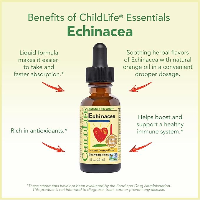 CHILDLIFE ESSENTIALS Immune Support 3-Pack - Liquid Vitamin C First Defense and Echinacea - Immune Boosting Supplements for Infants Toddlers and Kids