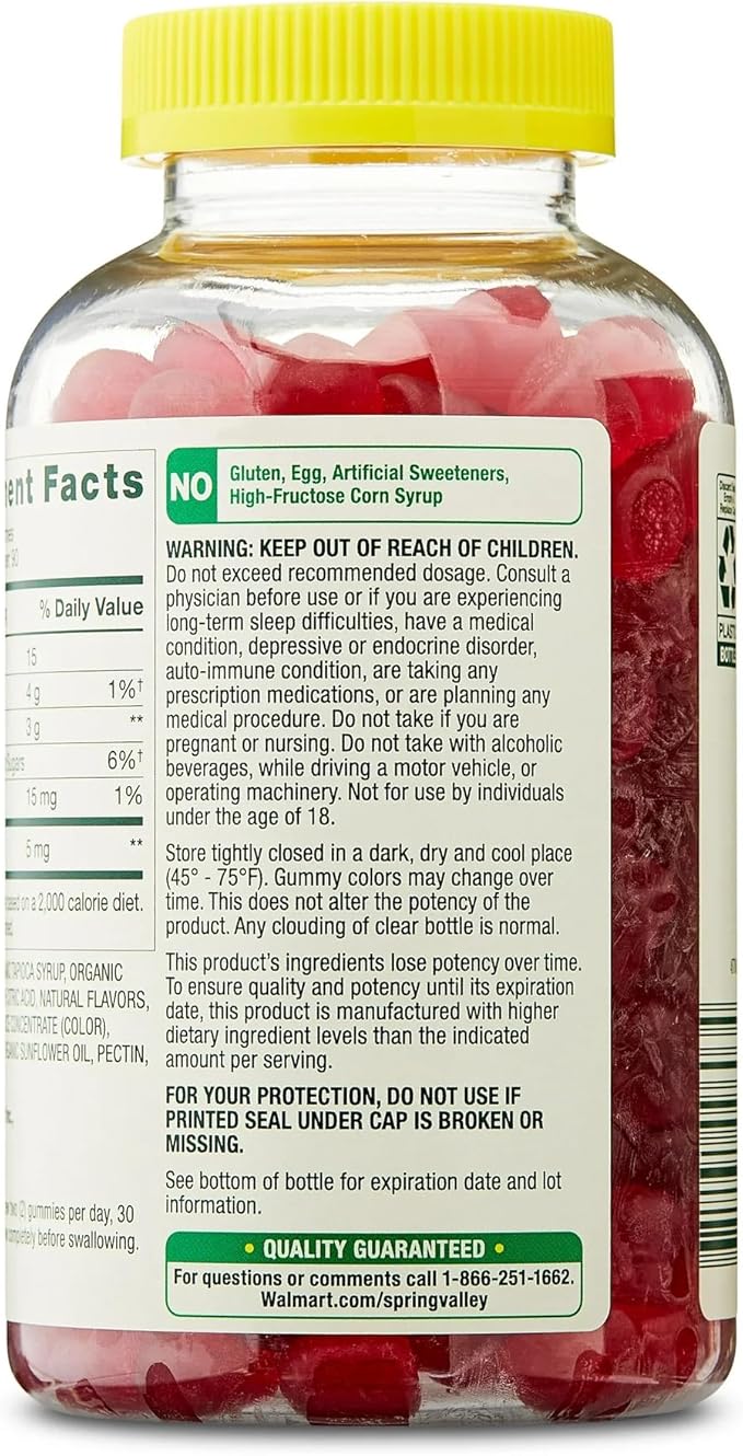 SUREFECT Spring Valley Melatonin Gummies - 5mg per Serving Sleep Support Strawberry Flavor 60 Count Organizer.(Packaging May Vary).