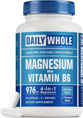 4-in-1 Magnesium Glycinate Complex 976mg of Magnesium Glycinate Citrate Malate L-Threonate &amp Vitamin B6 Supplement for Health | Third Party Tested Gluten Free Non-GMO - 90 Capsules