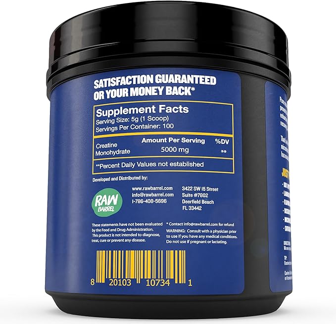 “No Bull” Creatine Powder Bulk Supplements Creatine Monohydrate for Faster Recovery Increased Muscle Volume Strength &amp Power Micronized Creatine for Men &amp Creatine for Women 500g