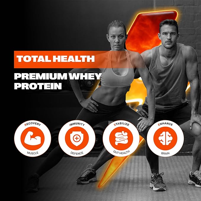 Vanilla Bean Whey Protein Powder | Scientifically-Designed Optimum Muscle Stack Gut Brain Immune | Protein BCAA Creatine L-Glutamine Probiotics Digestive Enzymes | 38.9oz