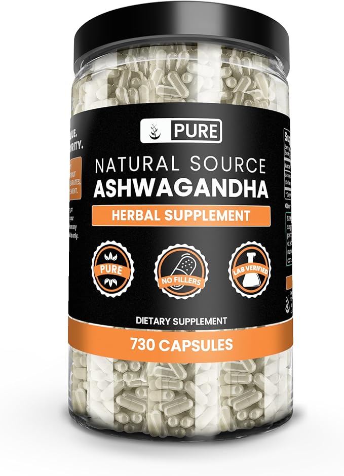 Pure Original Ingredients Ashwagandha (730 Capsules) No Magnesium Or Rice Fillers Always Pure Lab Verified