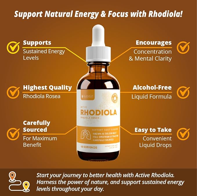 Rejuvica Health CardioVance + Active Rhodiola Bundle - Heart Support &amp Stress Relief Supplement Bundle - Advanced Liquid Deliver