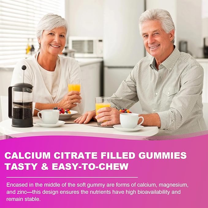 Calcium Citrate 1200mg with Vitamin D3 Gummies Chewable Algae Calcium Supplements for Women &amp Men Bone Muscle &amp Immune Support with Vitamin K2 Magnesium &amp Zinc Citrate Mango Flavor