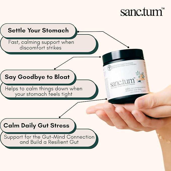 Sanctum™ Physician Formulated &amp Physician Recommended Gut Calming Supplement for Discomfort Bloating and Stress