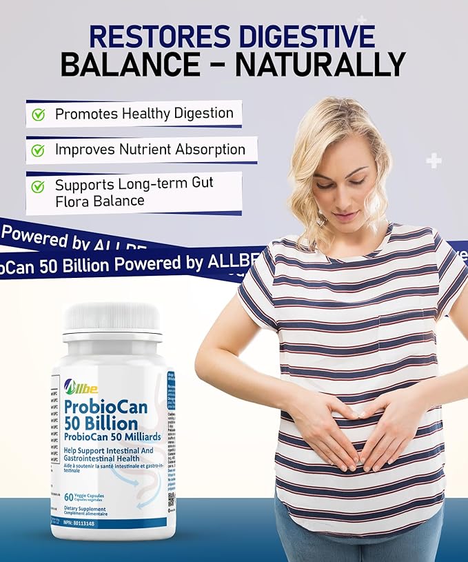 ProbioCan - Probiotic 50 Billion CFU (60 Servings) 11 Strains of Lactobacillus &amp Bifidobacteria Supports Digestive Health &amp Immune Function Probiotics for Women &amp Men - Pack of 1