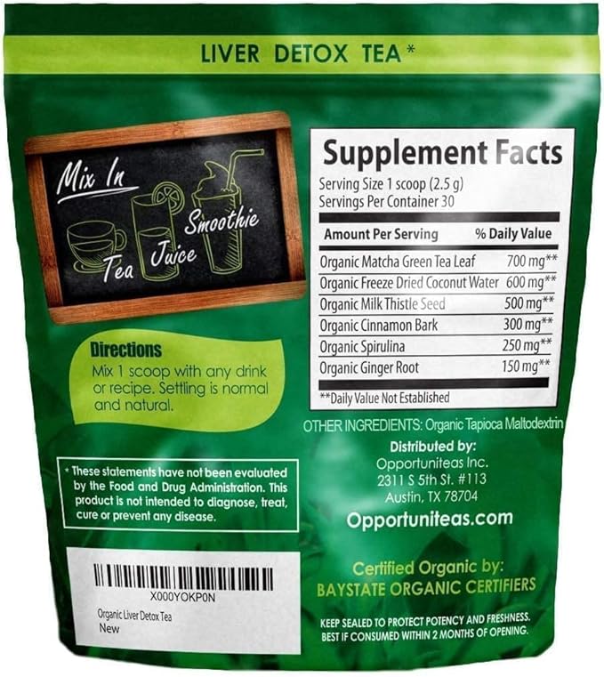 Opportuniteas Grass Fed Unflavored Whey Protein &amp Liver Detox Matcha Tea - Support Your Muscles While Cleansing Your Liver - Bundle