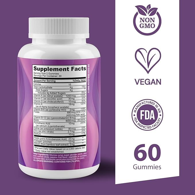 ZENV 3-in-1 Beauty from Within Supplement Bundle: Hair Skin &amp Nails Gummies Organic Apple Cider Vinegar Capsules Probiotic Gummies | 60-Day Supply for Radiant Glow &amp Gut Health