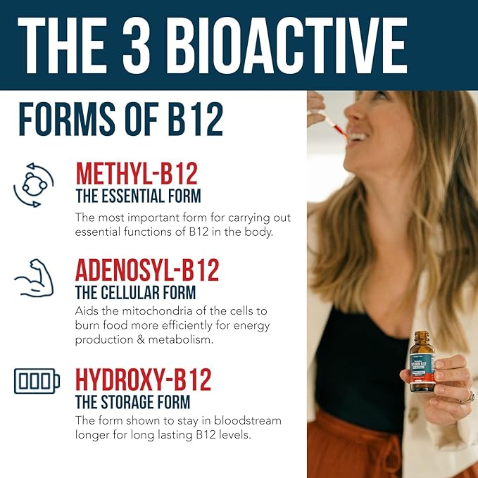 Organic Vitamin B12 - 5000 mcg 3 BioActive Forms B12: Methyl B12 Adenosyl B12 &amp Hydroxy B12 - Plus L-Methylfolate Cofactor | Sublingual Form Cherry Flavor Vegan Non-GMO (120 Servings - 2 Pack
