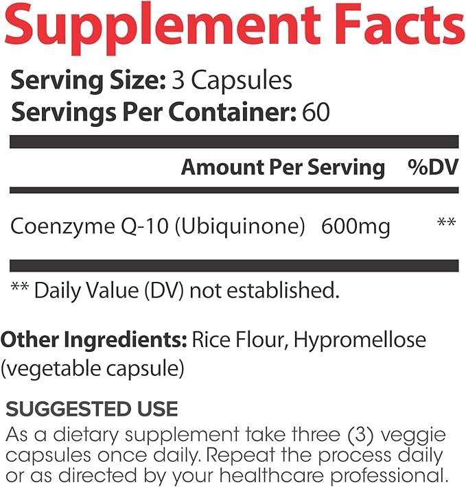 Lumen Naturals CoQ10 for Women – Coenzyme Q-10 600mg Per Serving – 180 Veggie Capsules – 60 Servings