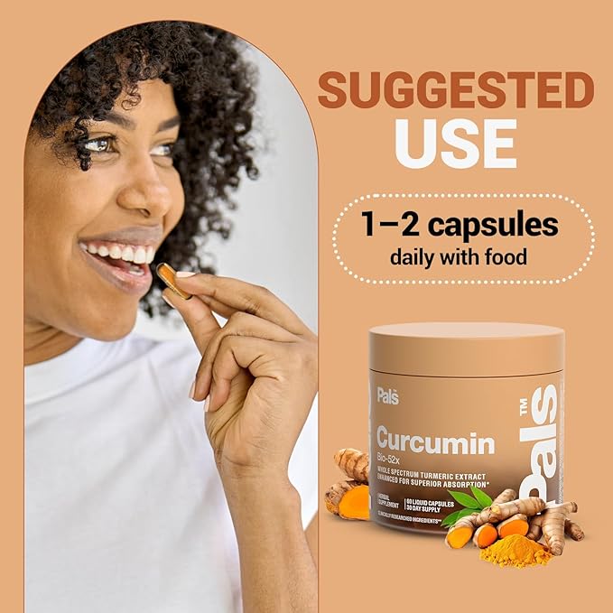 Turmeric Curcumin Supplement 500mg Bio-52x Max Absorption 98% Pure Turmeric Supplement Capsules with Extra Strength Curcumin 95% Curcuminoids Extract Antioxidant Joint Support Non-GMO Vegan 30 Days