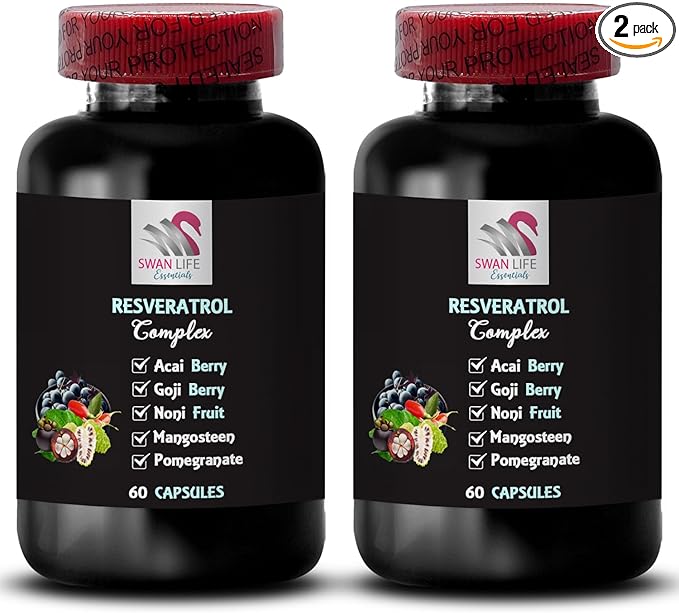 Antioxidant Shield - RESVERATROL Complex - Berry Nutrition Energizing Support Whole Fruit Hydration Factor Daily Support Acai Berry Boost Natural Ingredients Refreshing Blend 2Bot 120Caps