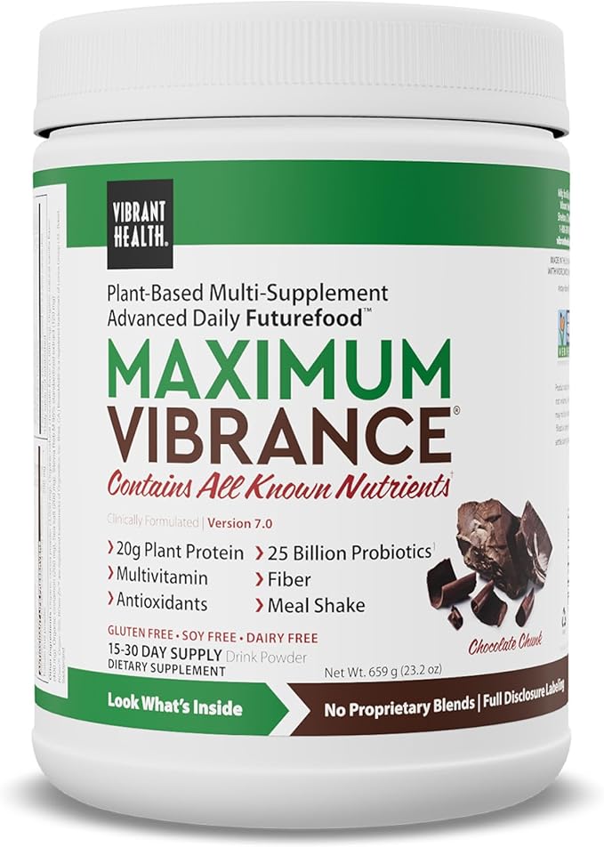 Vibrant Health - Maximum Vibrance Chocolate All in One Multi-Supplement Advanced Daily Futurefood 15 servings