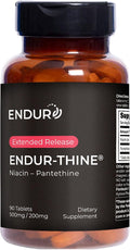 ENDUR-Thine Niacin – Pantethine Heart &amp Liver Health Supplement Efficient Formula for Optimal Absorption Gluten Free 500mg (90 Tablets)