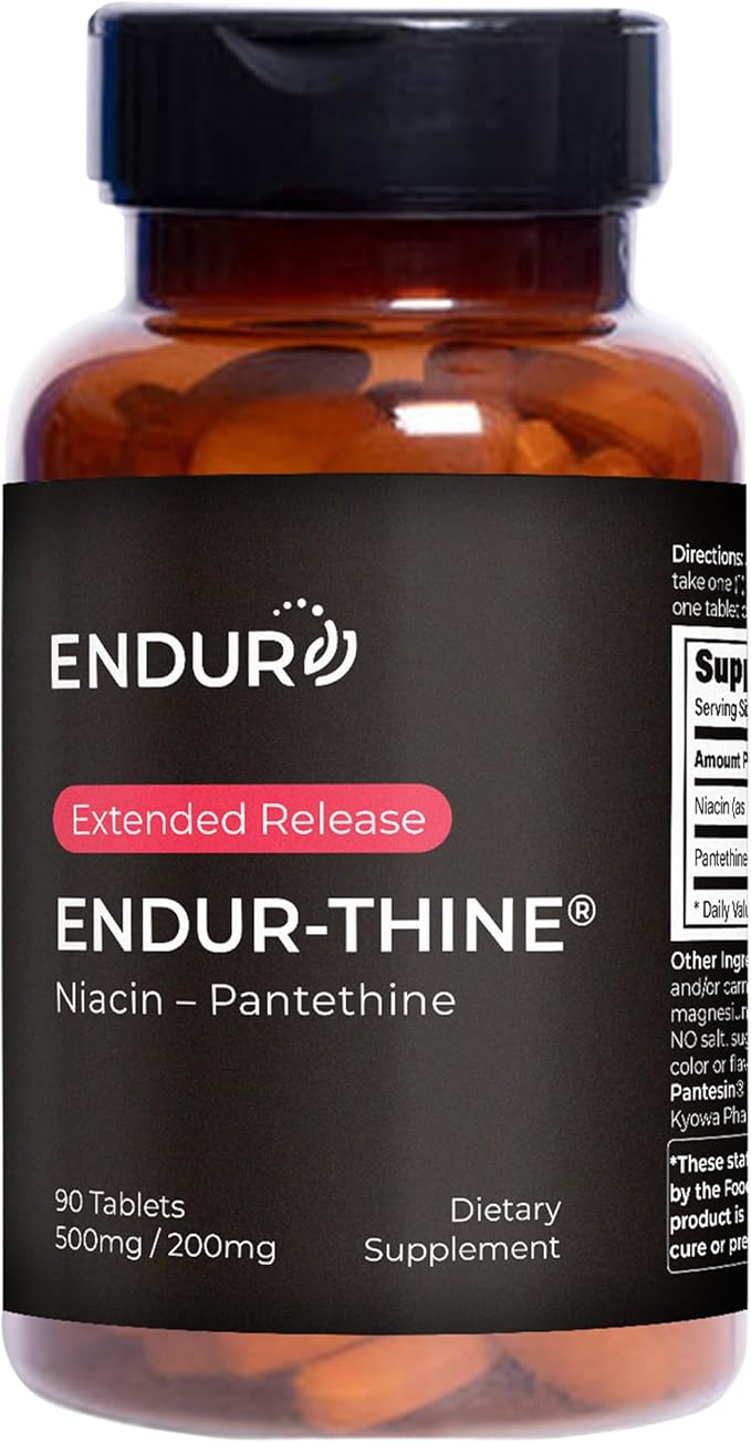 ENDUR-Thine Niacin – Pantethine Heart &amp Liver Health Supplement Efficient Formula for Optimal Absorption Gluten Free 500mg (90 Tablets)