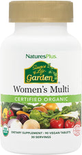 NaturesPlus Source of Life Garden Women’s Multivitamin - 90 Tablets - Supports Energy &amp Healthy Immune System - USDA Certified Organic Non-GMO Vegan Gluten Free - 30 Servings