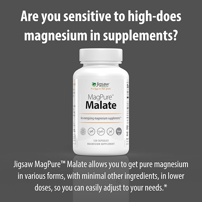 Jigsaw Health MagPure Malate | Premium Magnesium Malate Capsules | 120 Servings