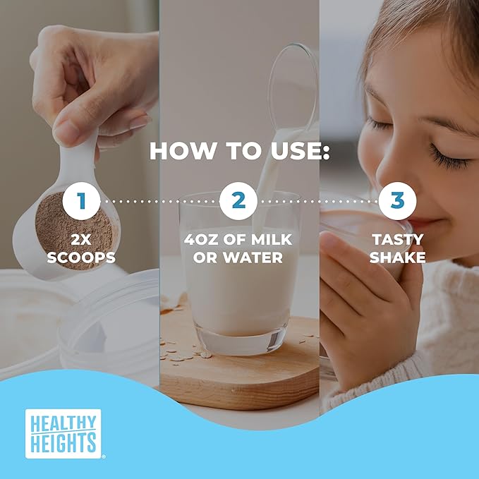 Healthy Heights Grow Daily Kids Protein Drink Mix (Chocolate) - High Protein Shake for Kids 3+