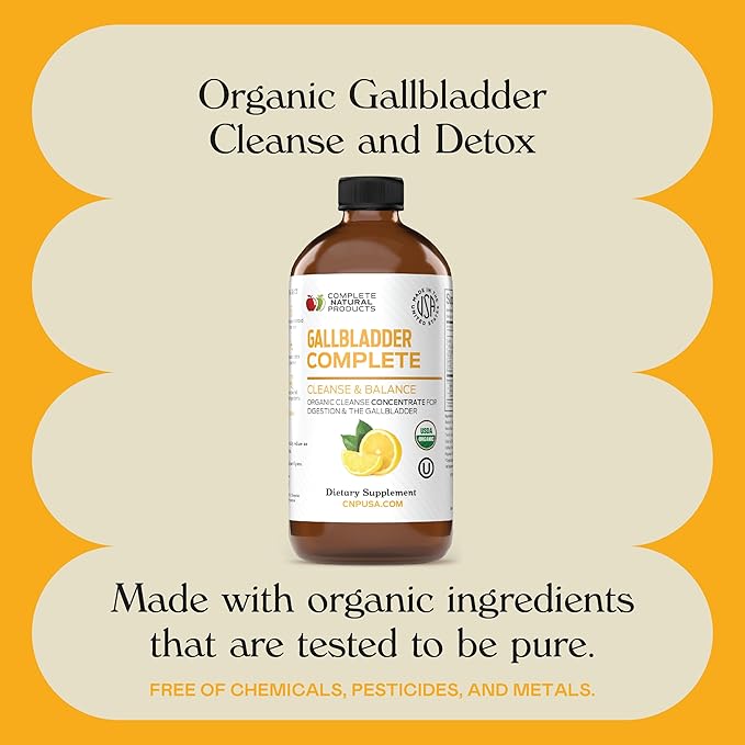 Gallbladder Complete Stone Breaker Liquid 8oz - Organic Gallbladder Support Formula Apple Cider Vinegar with Turmeric Lemon Hibiscus Chanca Piedra Sludge Cleanse Aid Fast Absorbing Made USA Herbal