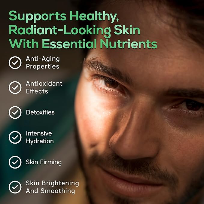 Parker Naturals Glowing Skin Supplement - Biotin Glutathione Hyaluronic Acid DHA/EPA Omega 3 Fish Oil CoQ10 Vitamin C All Natural Skin Care Supplement 60 Caps