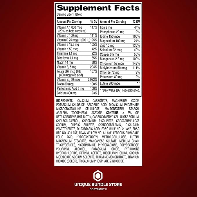 Unique Bundle Store Multivitamin for Women 50 Plus – 100 Tablets One Daily Women’s Multivitamin with Essential Vitamins and Minerals Adult Vitamins for Women Over 50 (Pack of 3)