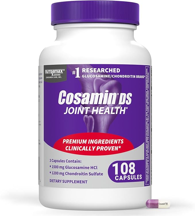 Nutramax Laboratories Cosamin® DS Joint Health Supplement with Glucosamine &amp Chondroitin for Adult Men &amp Women Joint Supplement 108 Capsules