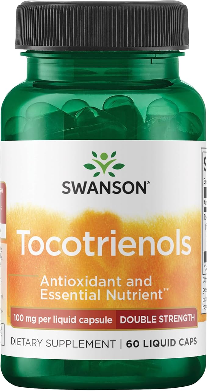 Swanson Double Strength Tocotrienols Antioxidant Supplement for Heart-Health-Conscious Adults with Delta- and Gamma-Tocotrienols (60 Liquid Capsules 100 mg Each)