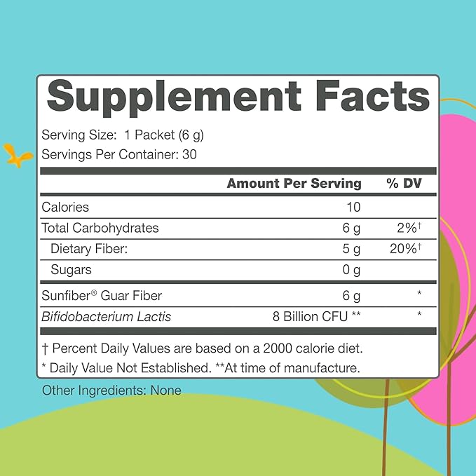 Regular Girl Organic Powder Prebiotic Fiber Supplement and Probiotics for Women Low FODMAP 30 On-The-Go Packets Unflavored 30 Serving Packets