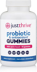 Just Thrive Probiotic Gummies - Kids Men and Womens Probiotic - for Digestive and Overall Health 90 Count