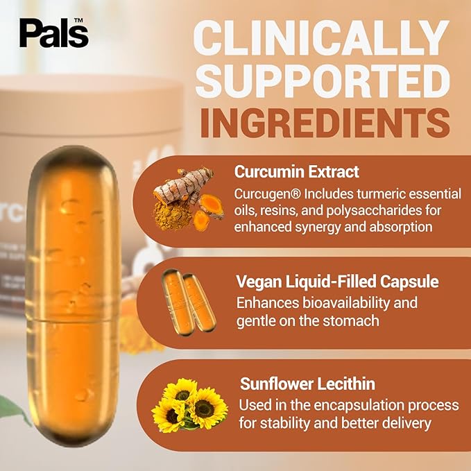 Turmeric Curcumin Supplement 500mg Bio-52x Max Absorption 98% Pure Turmeric Supplement Capsules with Extra Strength Curcumin 95% Curcuminoids Extract Antioxidant Joint Support Non-GMO Vegan 30 Days