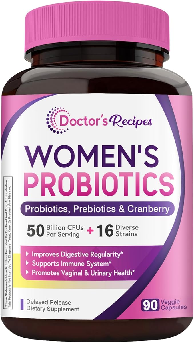 Doctor's Recipes Pair: Glutathione with Milk Thistle + Women's Probiotic 50B with Organic Cranberry 150 Caps