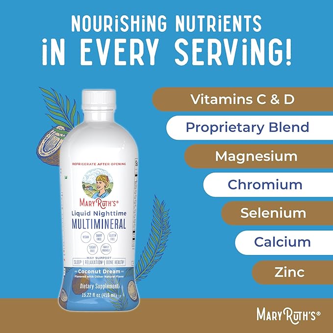 MaryRuth's Multivitamin Gummies for Women (Strawberry) &amp Liquid Nighttime Multimineral (Pineapple) | Clean Label Project Verified® | USDA Organic &amp Vegan | Beauty Bedtime Routine &amp Overa