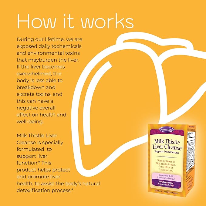 Nature's Secret Milk Thistle Liver Cleanse - Supports Healthy Liver Function &amp Detoxification -18 Botanical Blend Turmeric Dandelion Beet &amp Artichoke - Natural Powerful Antioxidant (Pack of