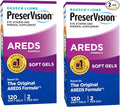 Bausch + Lomb PreserVision AREDS Eye Vitamin &amp Mineral Supplement Tablets 120 Count Bottle (Soft Gels) (Pack of 2)