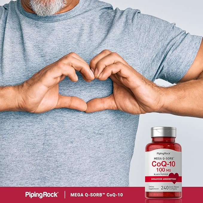 Piping Rock CoQ10 100mg | 240 Softgels | Enhanced Absorption Supplement for Women and Men | Non-GMO Gluten Free