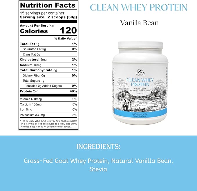 Mt. Capra Clean Whey Protein (Vanilla Bean) and Clean Minerals with Collagen Peptides (Hot Cocoa)