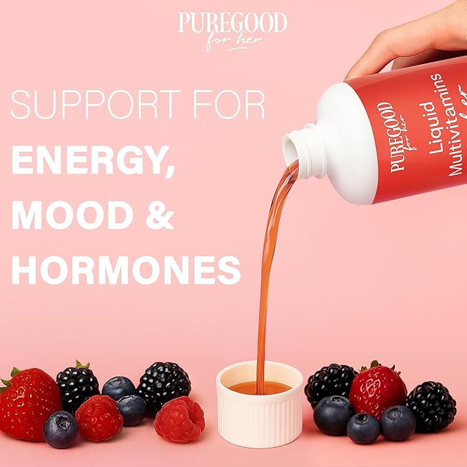 Women’s Liquid Multivitamin | 2 Pack | 30 Fl Oz Each (30 Servings) | 70+ Nutrients Superfoods &amp Omegas | Made in USA | Vegan Non-GMO Sugar Free | Mixed Berry