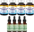 LOVITA 8-Pack Seasonal Defense Bundle - 4 Propolis Liquid &amp 4 Immune 8-in-1 Bottles Elderberry &amp Zinc Formula