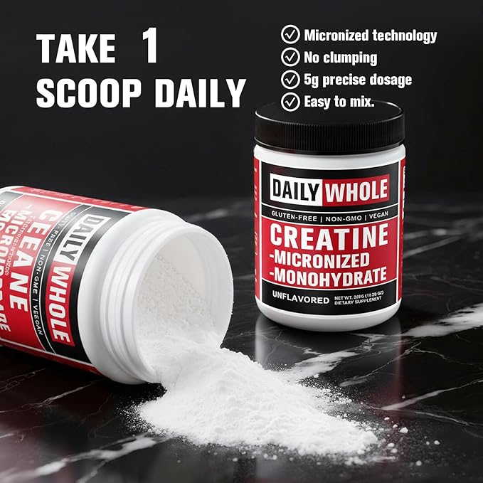 5000mg Creatine Monohydrate Micronized Powder Pure Unflavored Micronized Creatine Monohydrate 300g (60 Servings) Nutritional Supplements for Men &amp Women Sugar-Free Non-GMO with Scoop