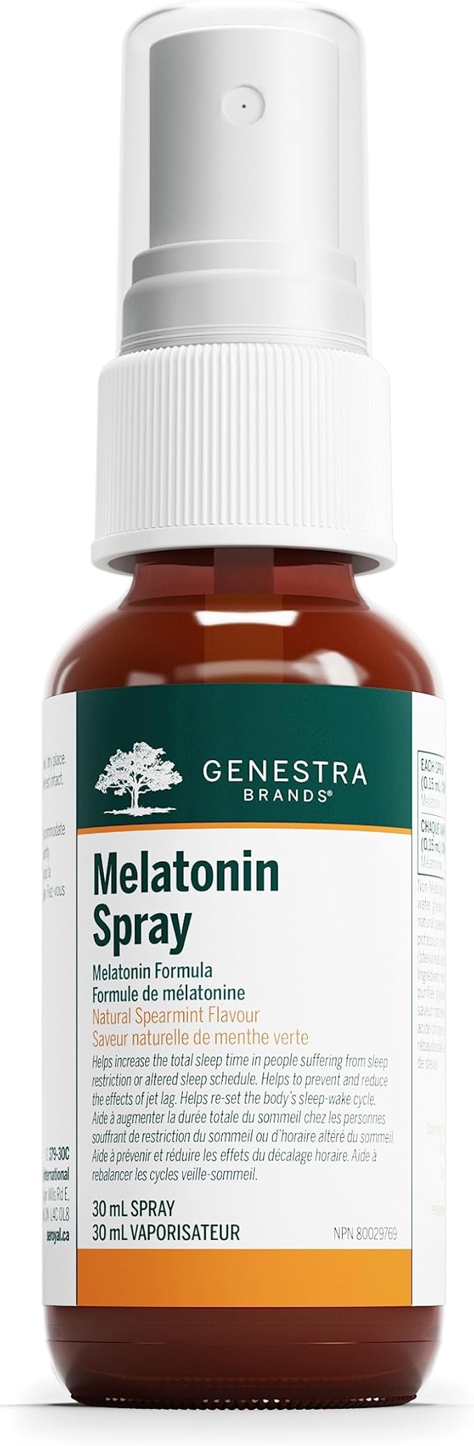 Genestra Brands Melatonin Spray | Sleep Support in Easy Dosing Spray | 1 fl. oz. | Spearmint Flavor