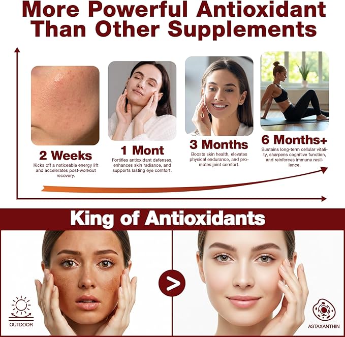 Astaxanthin 12mg 150 Softgels - 5 Month Supply Astaxanthin Supplements Sourced from Fresh Microalgae Non-GMO Gluten Free Easy to Swallow