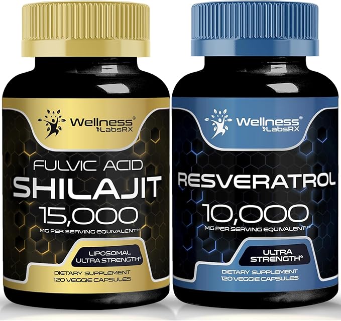 WELLNESS LABSRX Resveratrol Capsules with Shilajit Pure Himalayan Capsules | Bundle