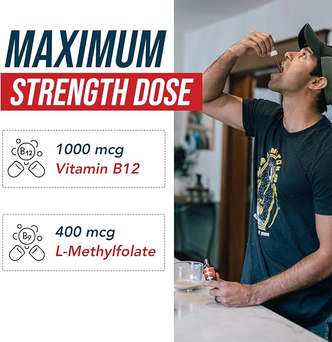 BioActive Vitamin B12 1000 mcg | Contains 3 BioActive Forms B12 Plus Methylfolate Cofactor - Methyl B12 Adenosyl B12 &amp Hydroxy B12 | Sublingual Form Cherry Flavor Organic Vegan (180 Servings)