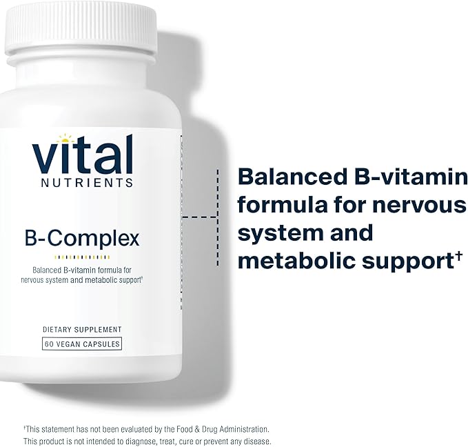 Vital Nutrients Vitamin B-Complex - Vegan High-Potency Methylated B Complex Vitamins - B Vitamins Support Energy Production Metabolism and Heart Health* - Gluten Dairy Soy Free - 60 Capsules