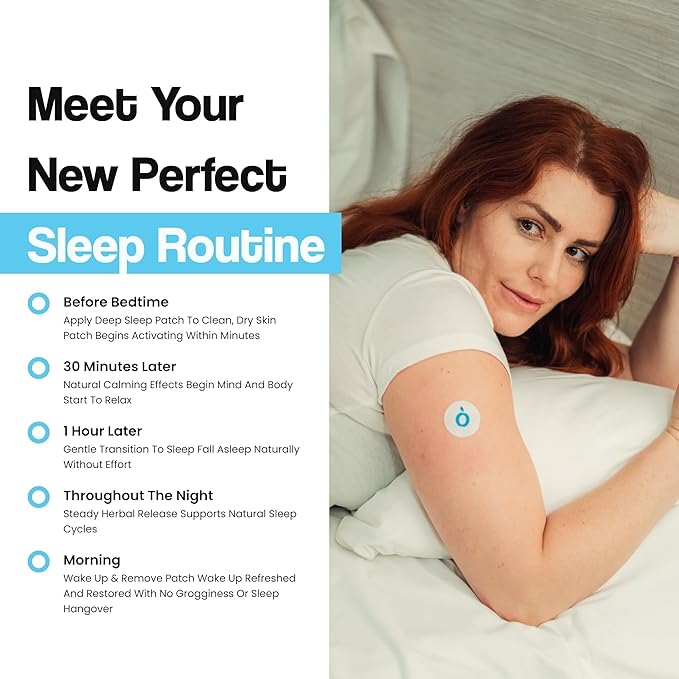 Energy + Sleep Patch Duo | Natural Topical Caffeine Patches for Mood &amp Focus + Melatonin-Free Herbal Sleep Patches for Calm Nights