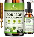 Organic Soursop Graviola Bitters Liquid Drops Soursop Extract Organic Pure Rich in Multivitamin for Natural Antioxidant Cell Support &amp Regeneration - 2 Fl Oz Apple Flavor - 30 Day Vegan Supply